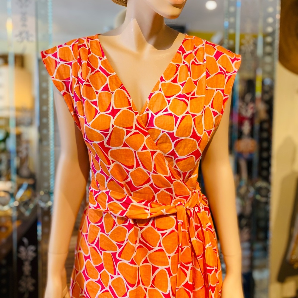 Diane von Furstenberg 100% Linen Boho Dress